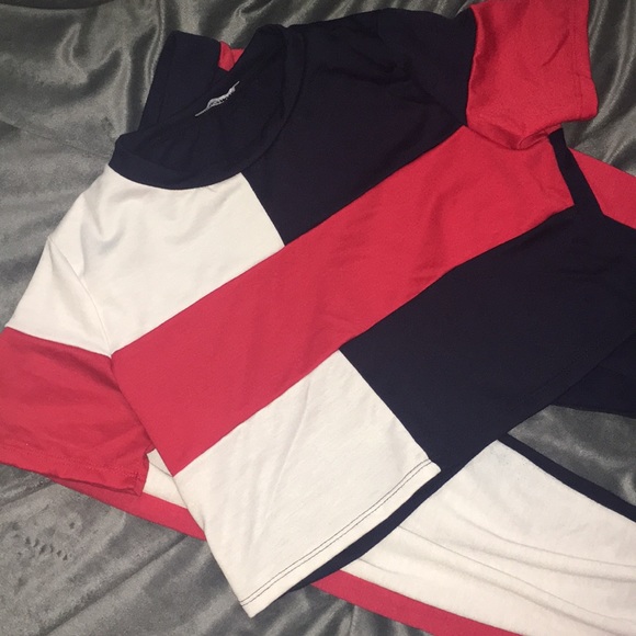 White, blue, and red color black set